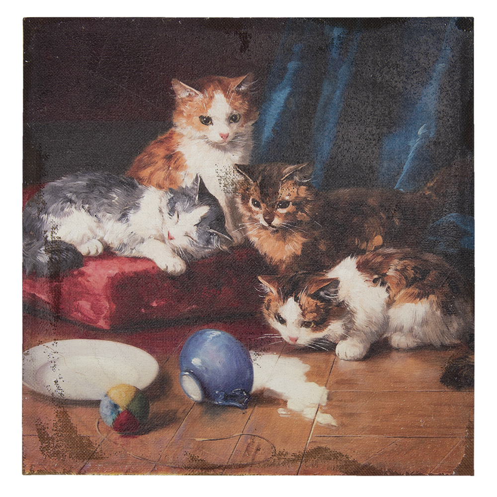 Schilderij met katten 60x3x60 cm