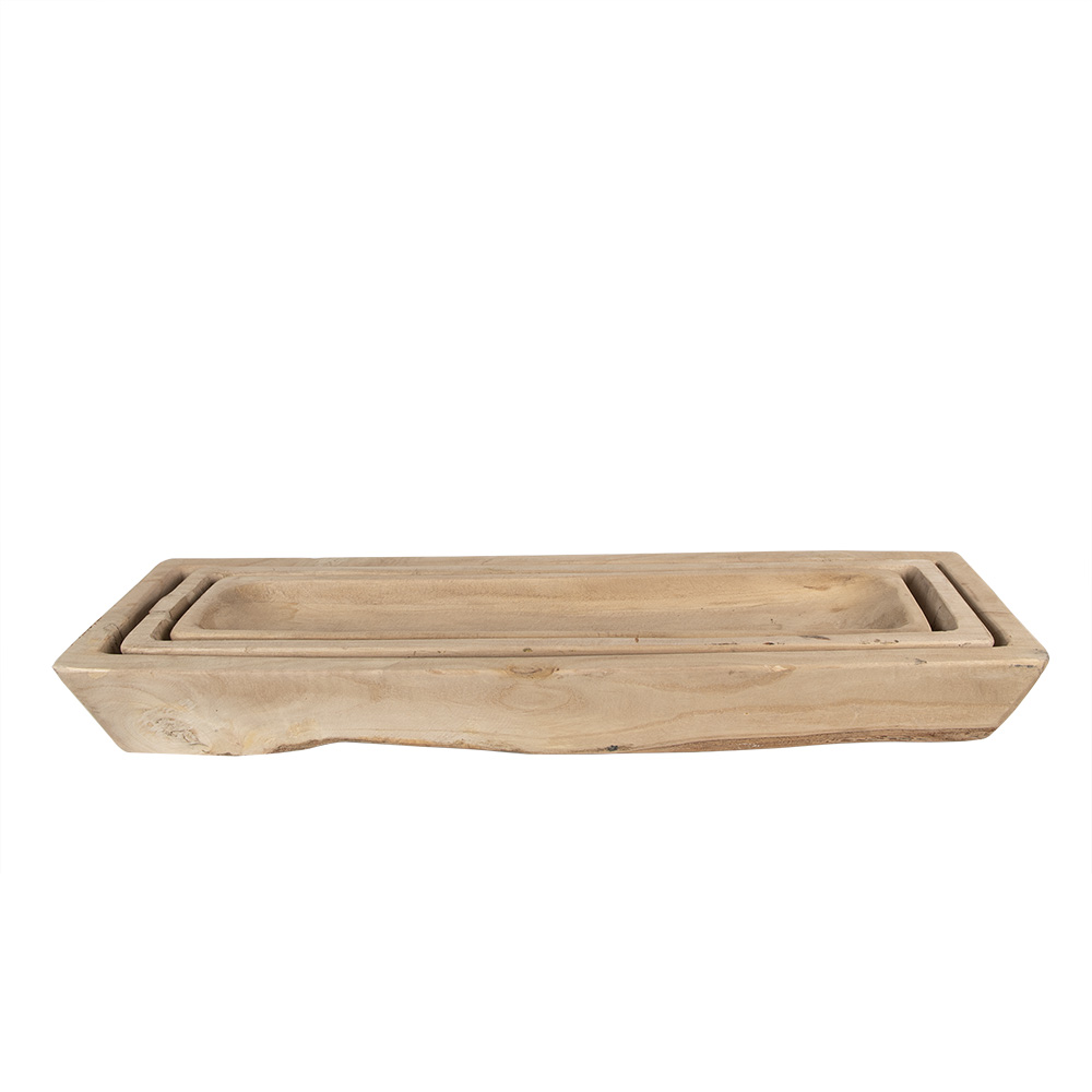 Schaal (set van 3) 70x20x9 / 66x15x7 / 61x11x6 cm