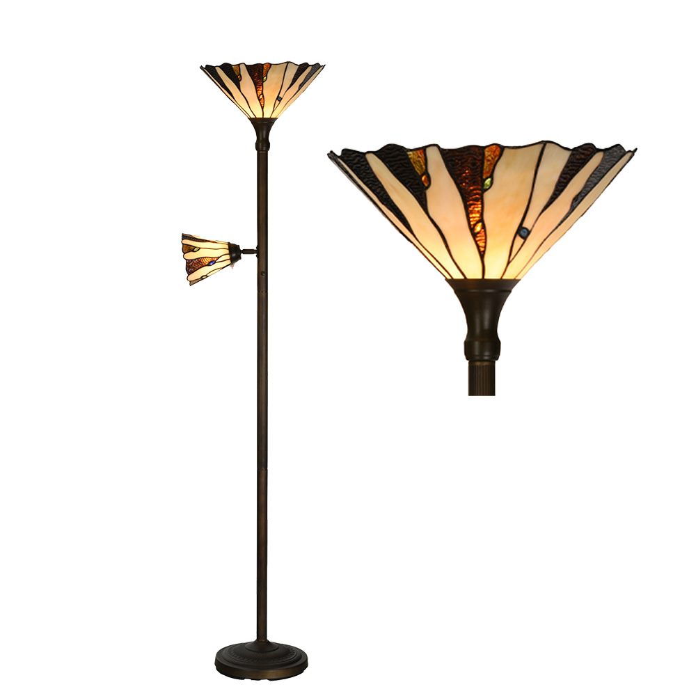 Vloerlamp Tiffany Ø 38x178 cm E27/max 1x60W E14/max 1x15W