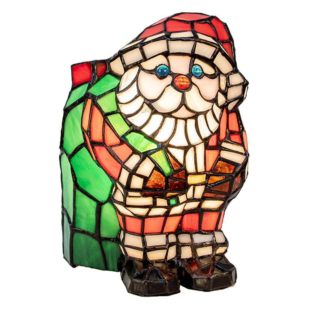 Tafellamp Tiffany kerstman 17x11x22 cm E14/max 1x15W