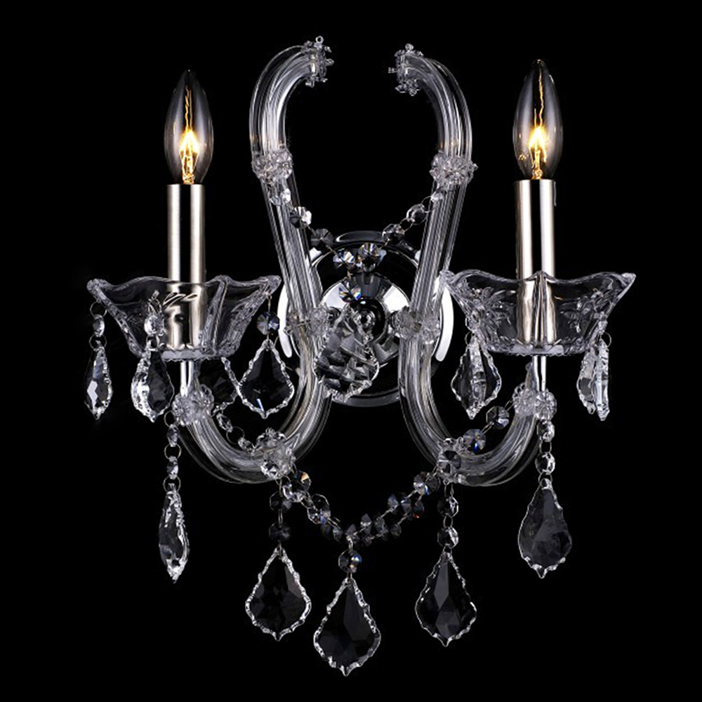 Wandlamp kristal 2 lichts 30x18x37 cm E14/max 2x40W