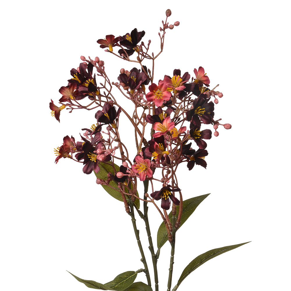 Decoratie tak met bloemen 15x7x70 cm