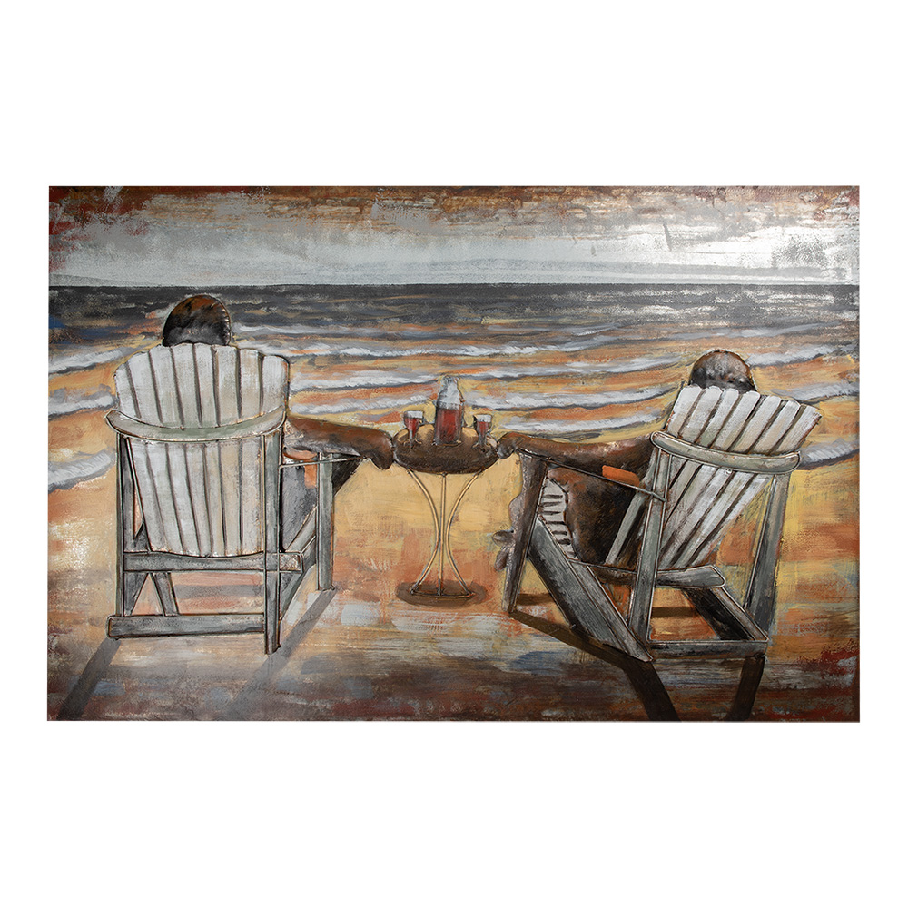 Wanddecoratie strandstoelen 120x5x80 cm