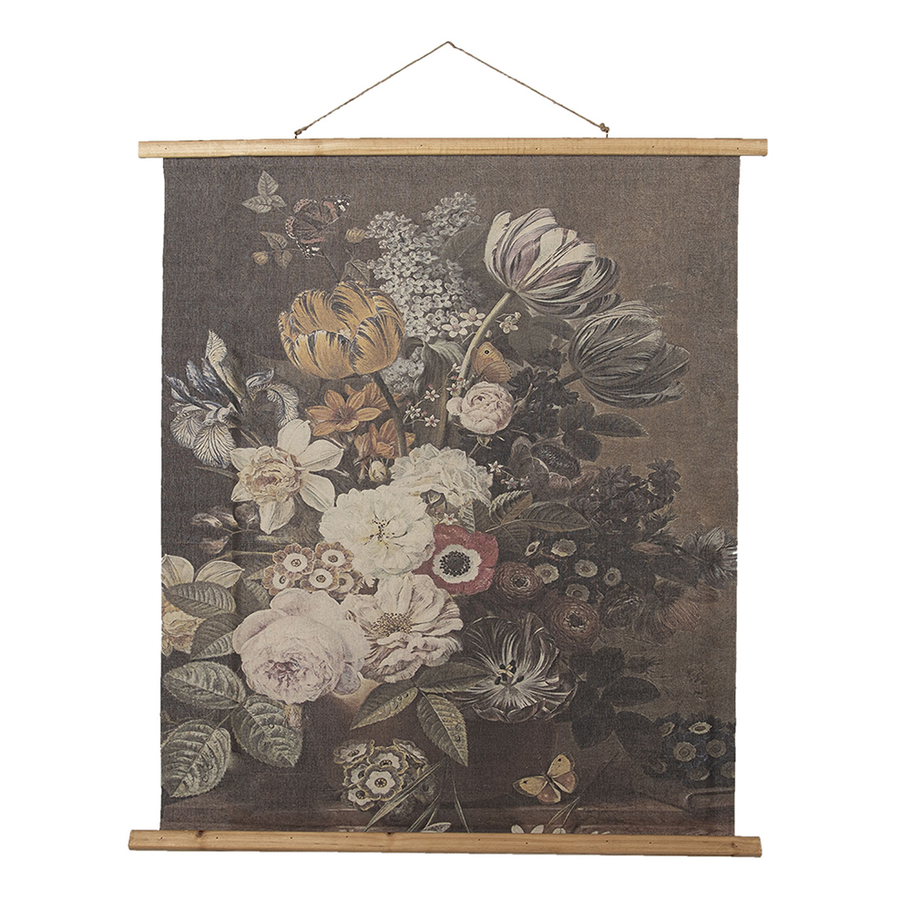 Wandkaart met bloemen 80x2x100 cm