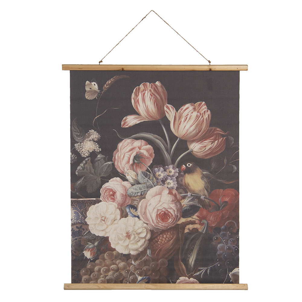 Wandkaart met bloemen 80x2x100 cm
