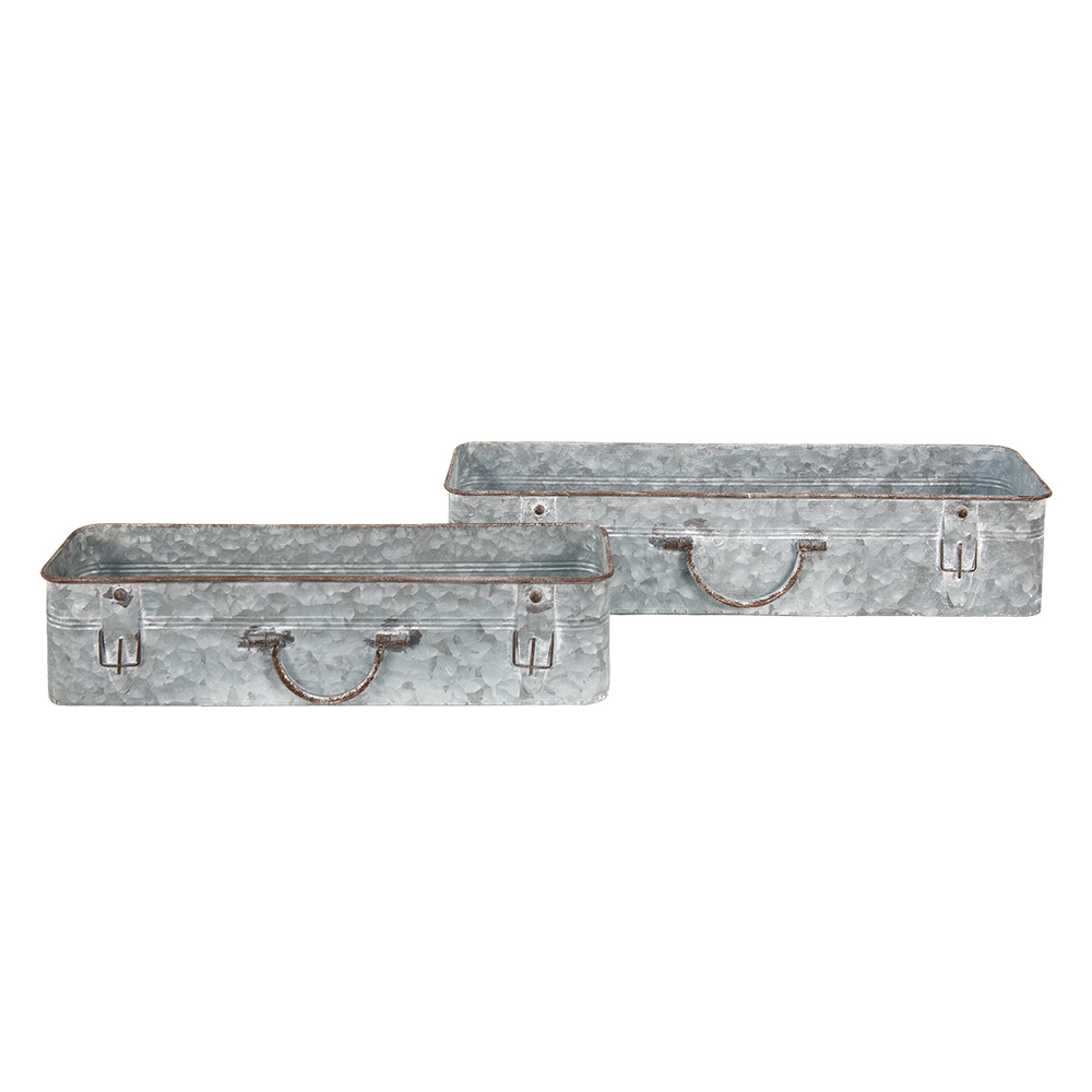 Decoratie planthouder (2) 61x16x12 / 50x13x11 cm