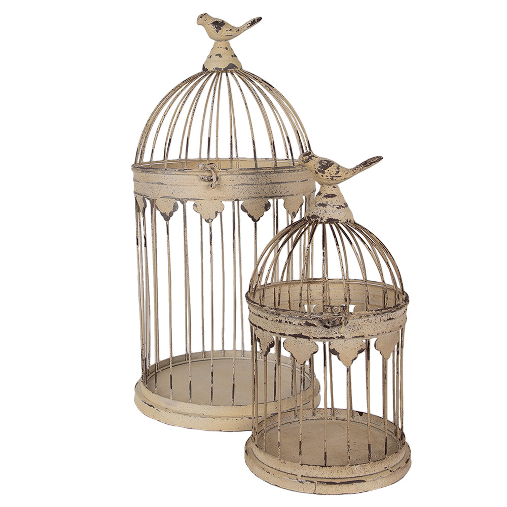 Decoratie vogelkooi (2) Ø 32x60 / Ø 23x40 cm