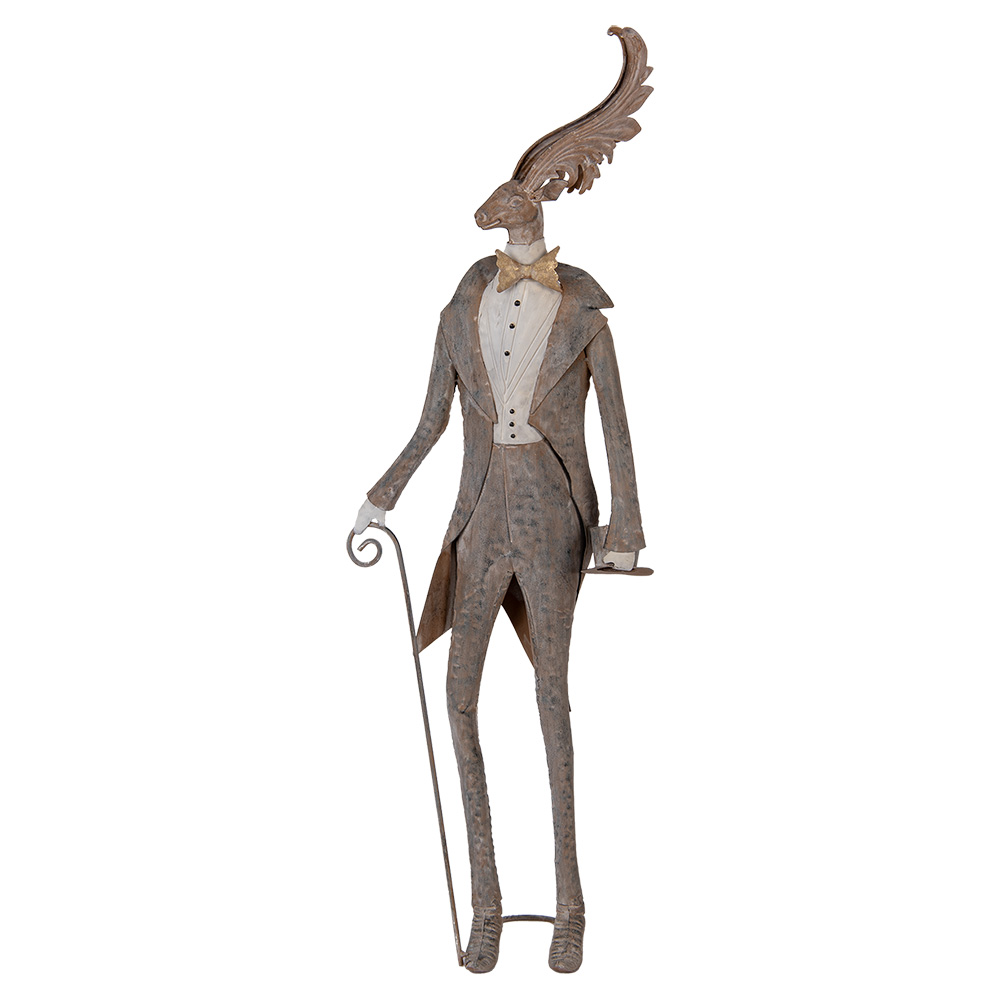 Decoratie rendier 27x15x84 cm