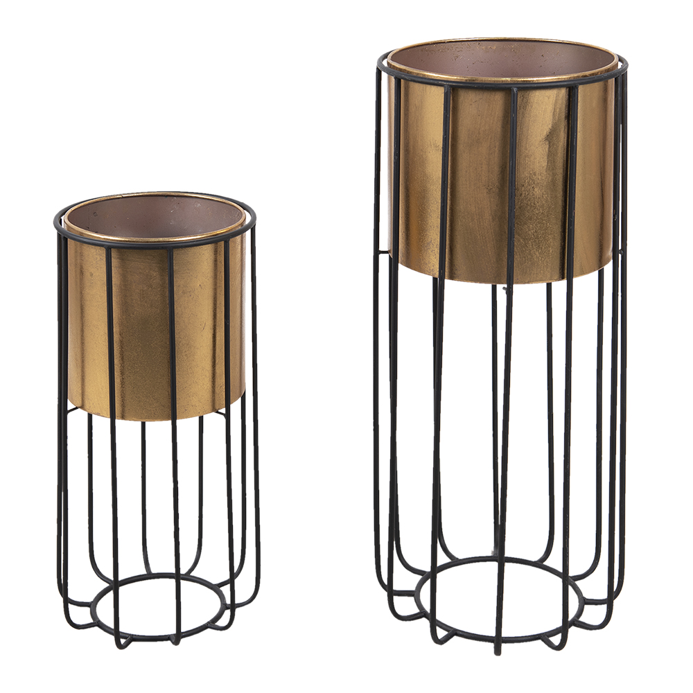 Planthouder staand Set (2) Ø 32x74 / Ø 26x54 cm