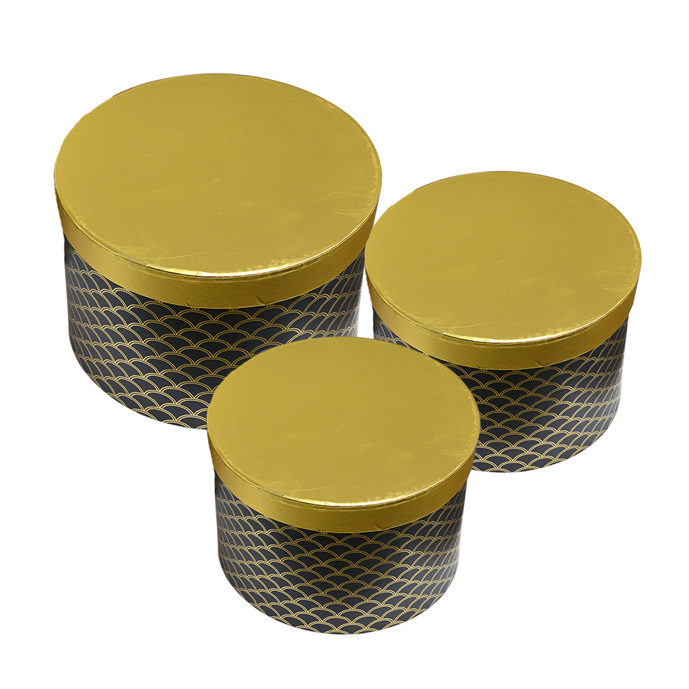 Hoedendoos (3) Ø 25x17 / Ø 23x16 / Ø 21x14 cm