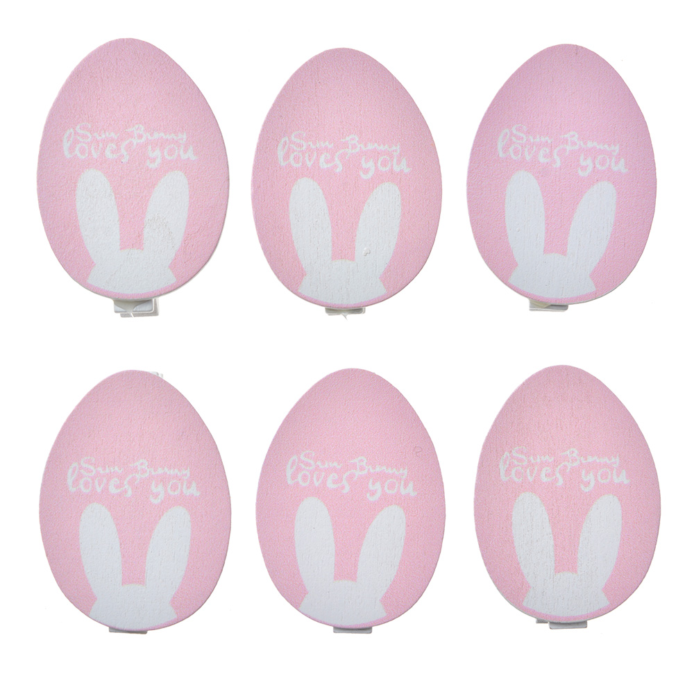 Knijper met ei (set van 6) 3x1x5 cm