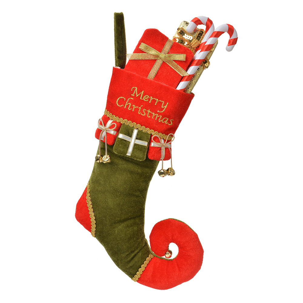 Decoratie kerstsok 24x7x46 cm