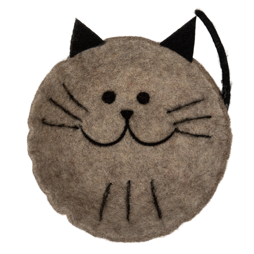 Vilten schaal kat 18x18x6 cm