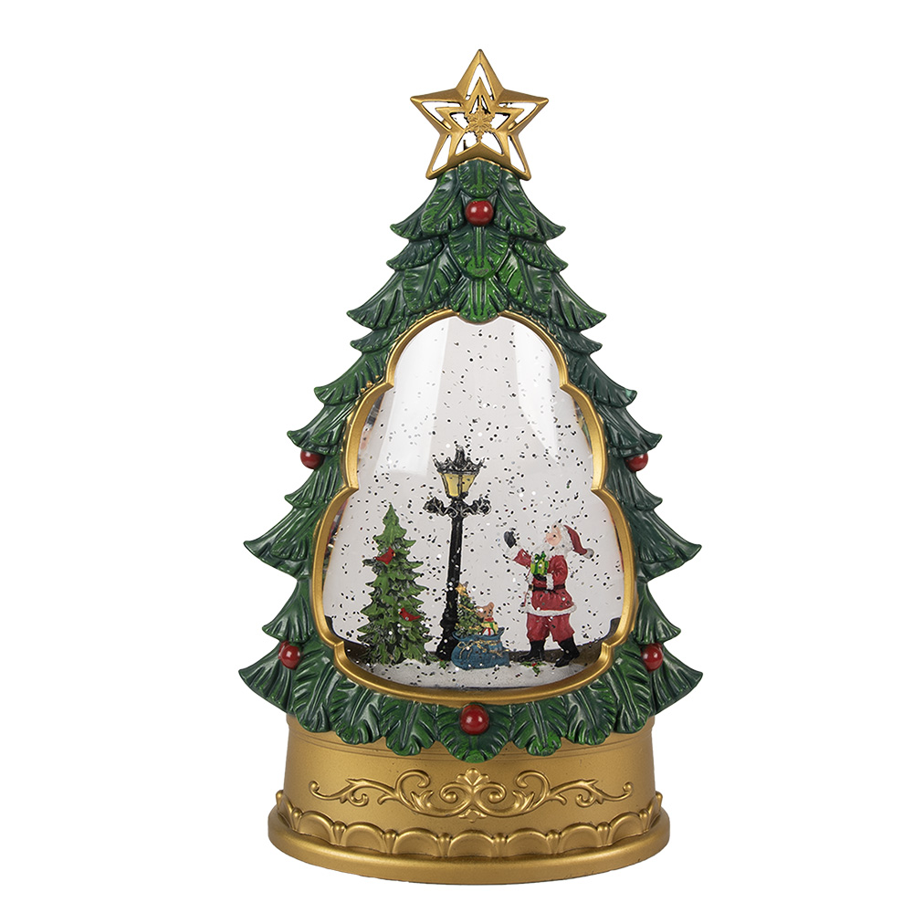 Decoratie kerstboom met kerstman 17x9x28 cm / 3xAA