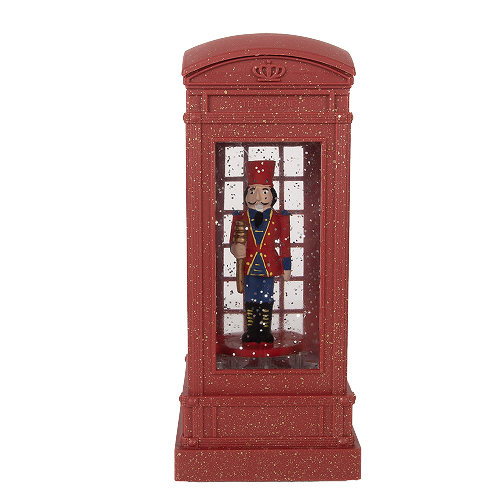 Decoratie telefooncel met notenkraker 9x9x21 cm / 3xAAA