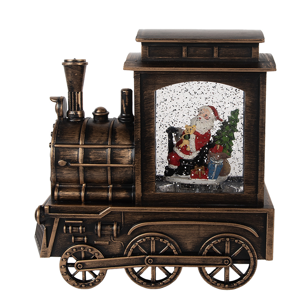 Decoratie locomotief met kerstman 20x9x21 cm / 3xAA