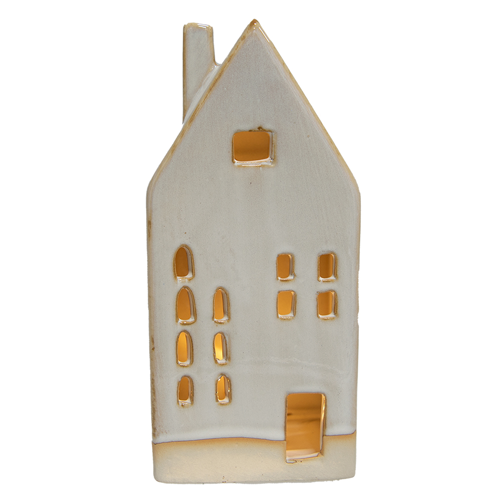 Decoratie huisje met LED 8x5x18 cm