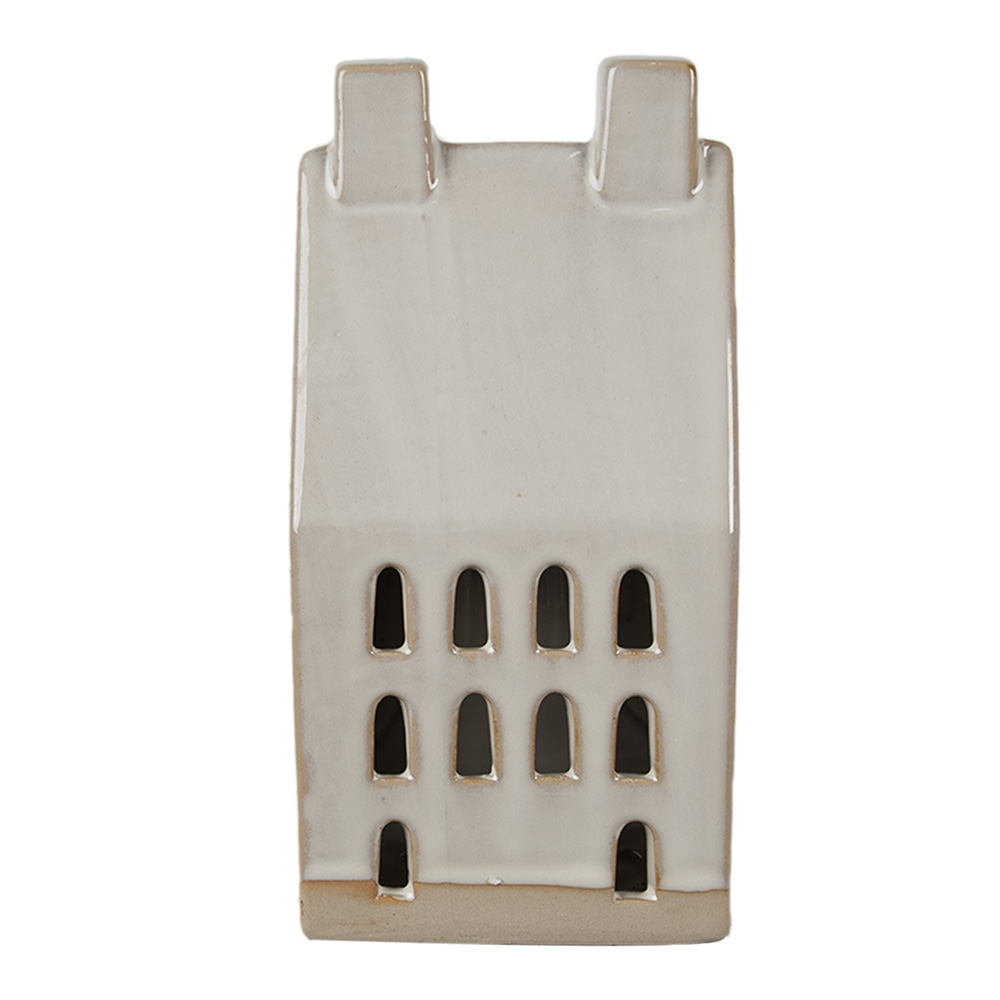 Decoratie huisje met LED 8x6x15 cm