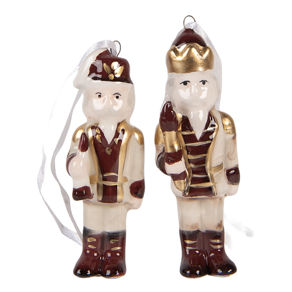 Decoratie hanger notenkraker (set van2) 3x3x10 cm