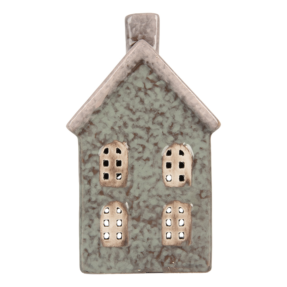 Waxinelichthouder huisje 8x7x14 cm