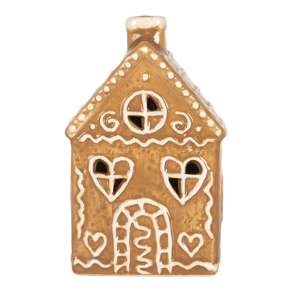 Decoratie huisje met LED 7x6x12 cm