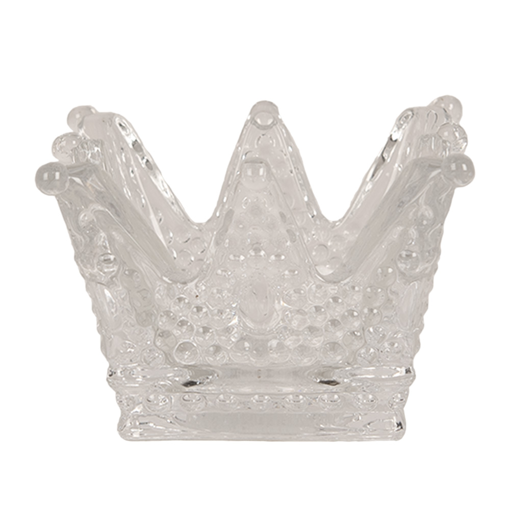 Waxinelichthouder kroon 8x8x5 cm