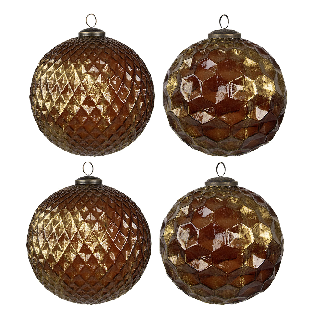 Doos kerstballen 33x33x16 cm / Ø 15x15 cm (set 4)