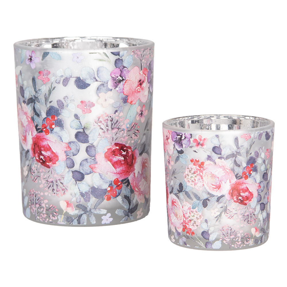 Waxinelichthouder (2) Ø 7x8 / 10x13 cm