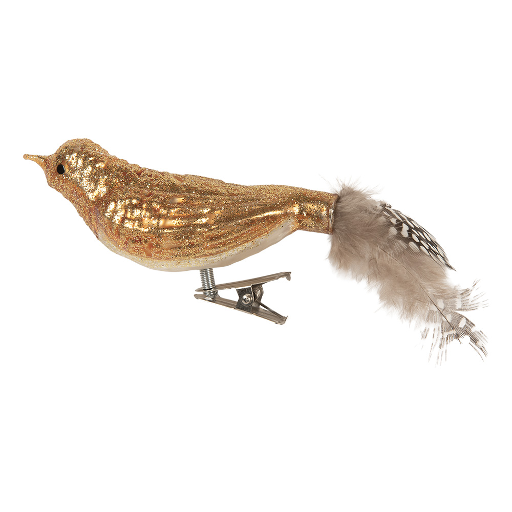 Knijper kerstornament vogel 9x3x4 cm