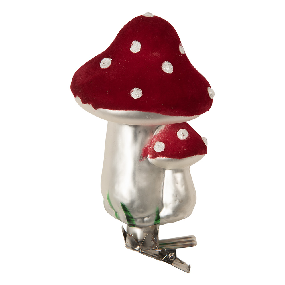 Knijper kerstornament paddenstoelen Ø 6x11 cm