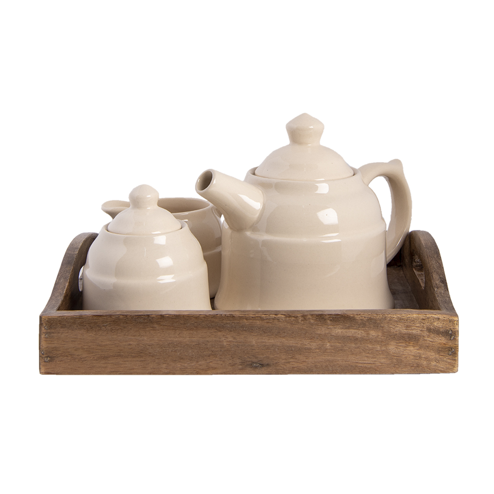 Dienblad met servies 27x22x16 cm