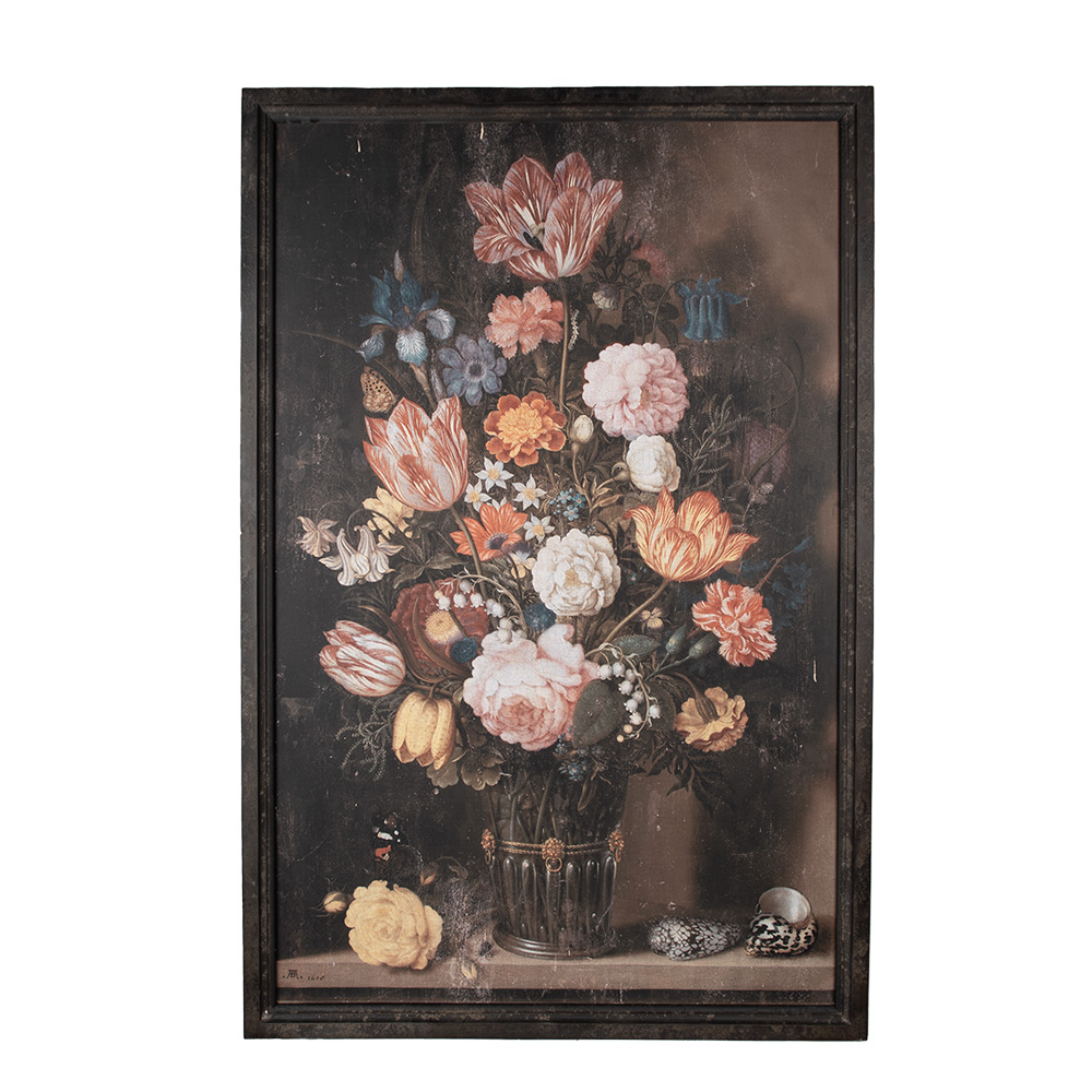Schilderij vaas met bloemen 80x2x120 cm