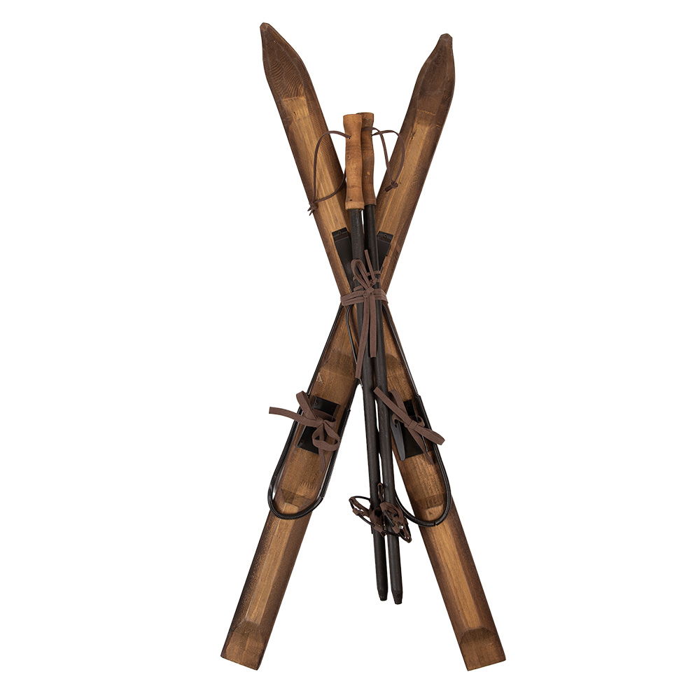 Decoratie ski's (2) + skistokken (2) 24x10x90 cm