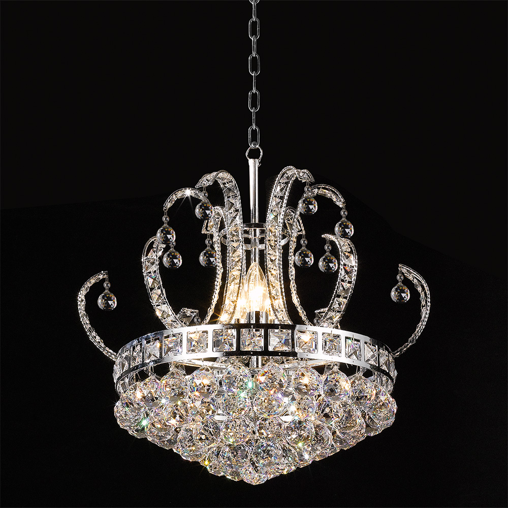 [5LL-CR34] Kroonluchter 6 lichts Ø 50x43/168 cm E14/max 6x40W