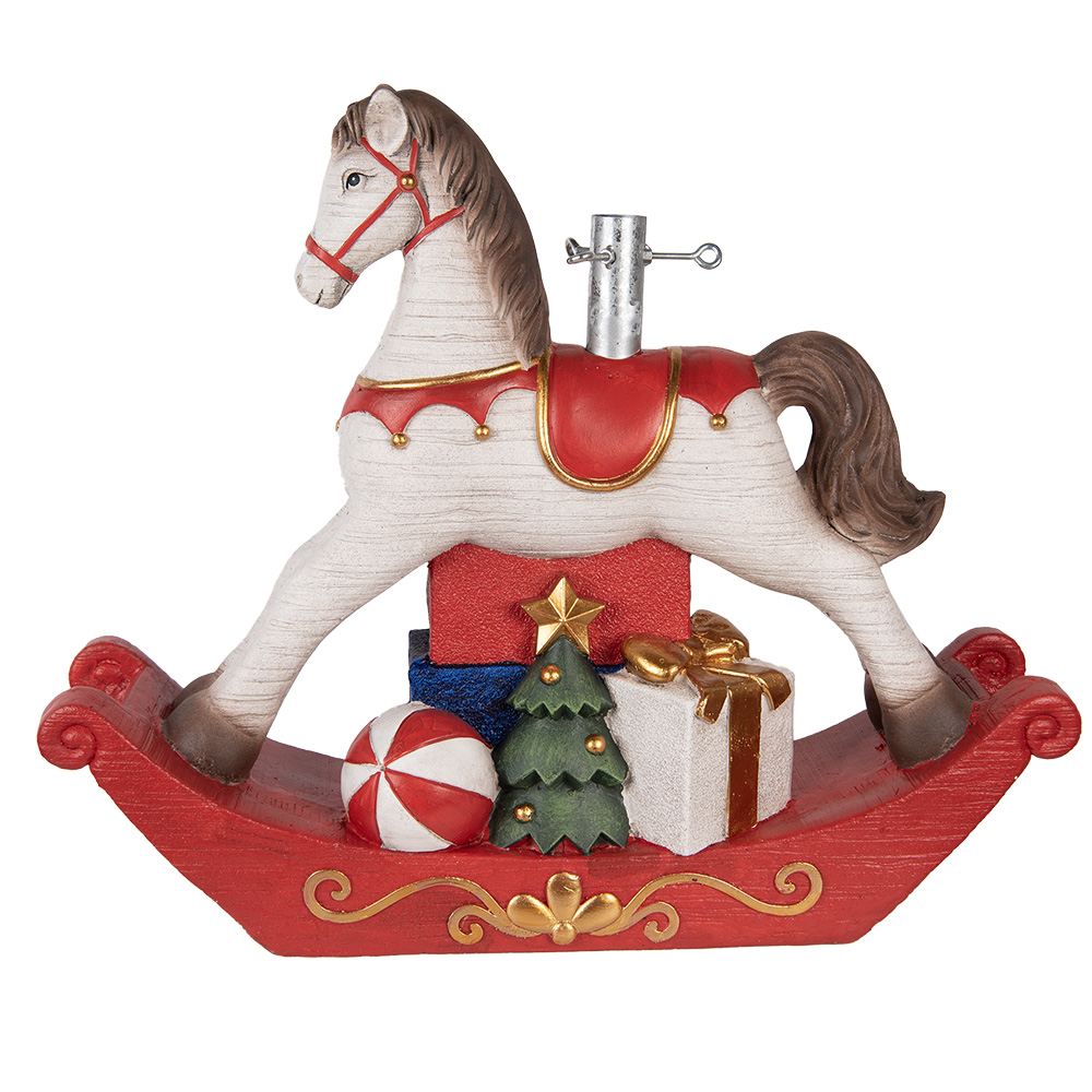 [5MG0095] Kerstboom standaard hobbelpaard 73x21x61 cm