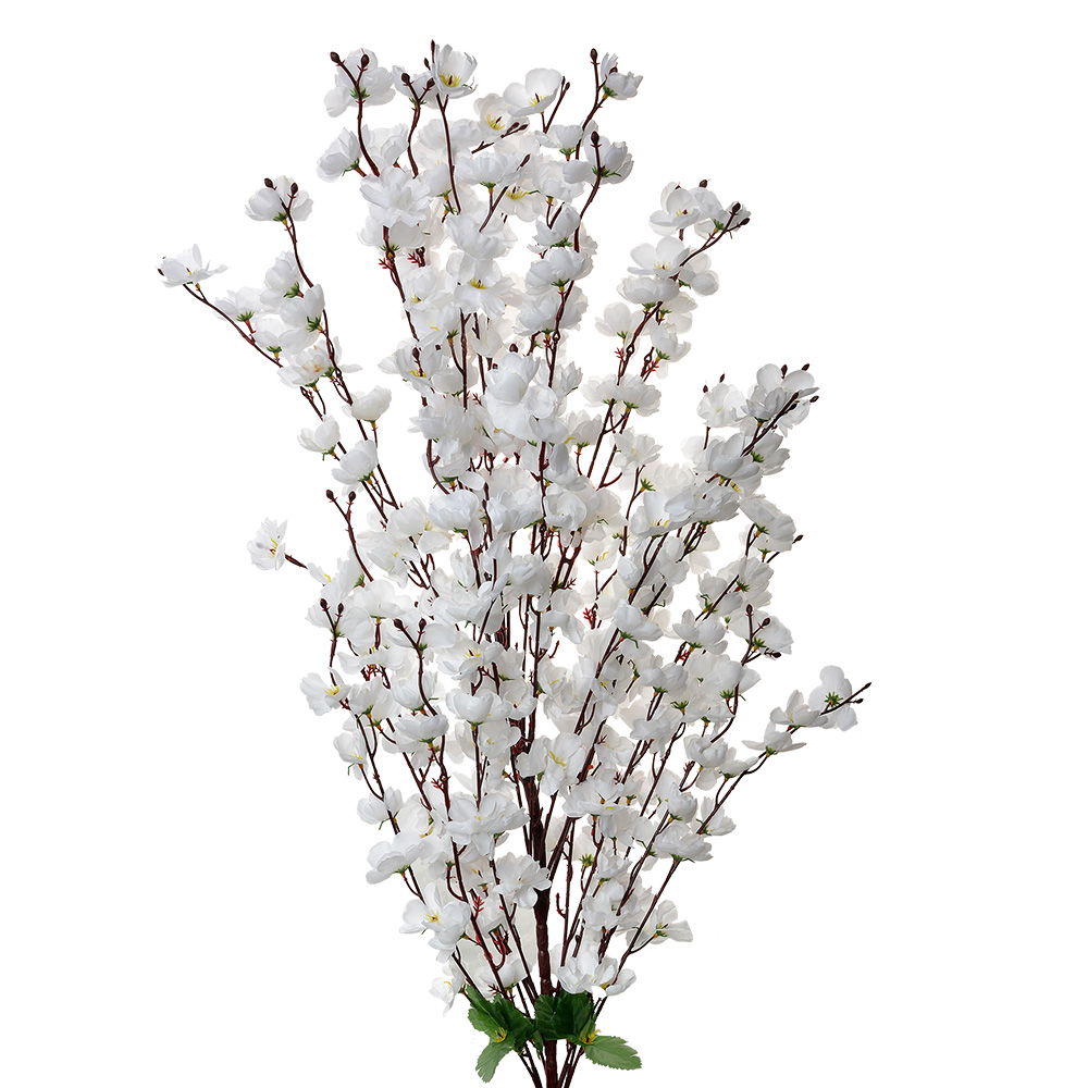 [5PL0127W] Decoratie tak met bloemen 40x10x100 cm