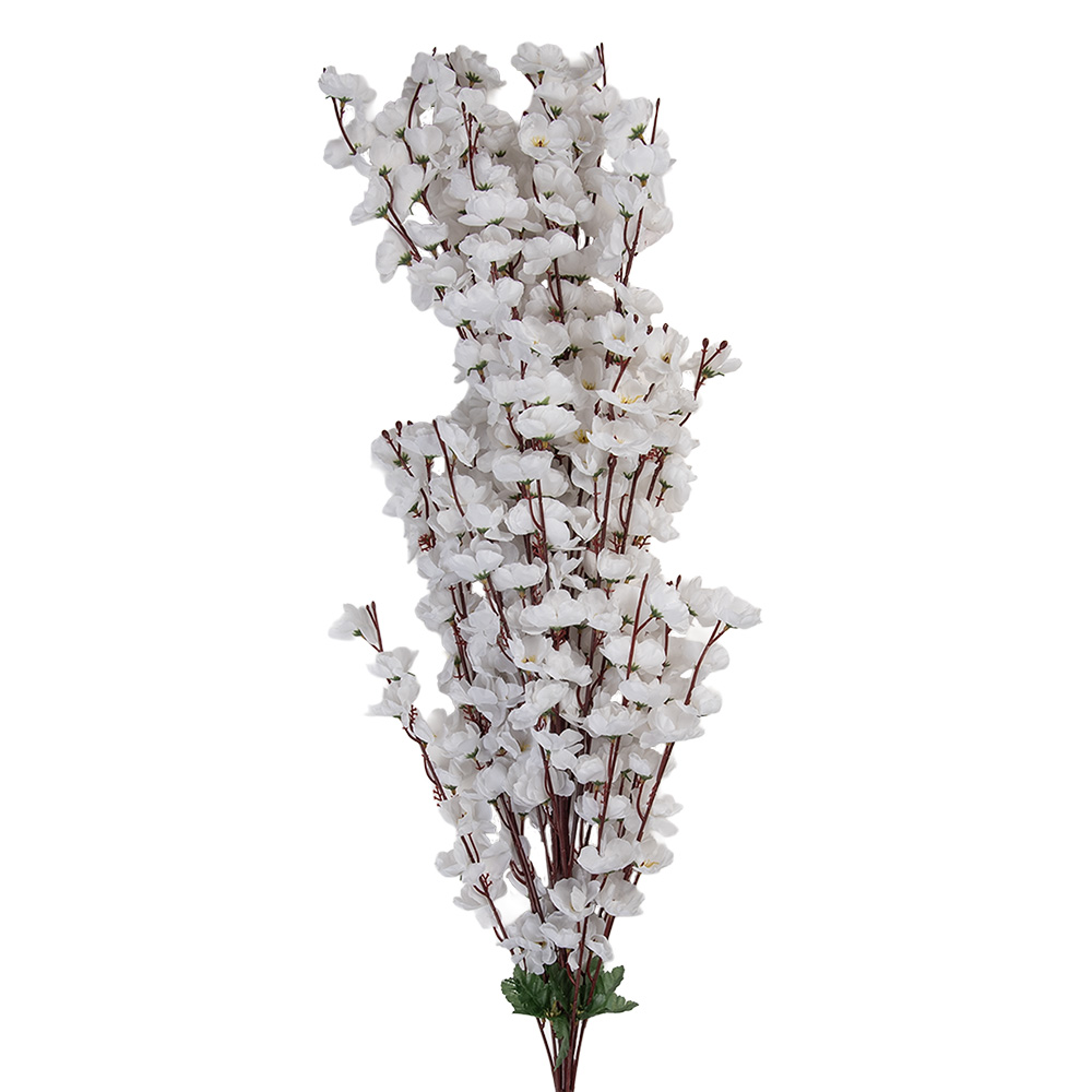 [5PL0168W] Decoratie tak met bloemen 15x10x100 cm