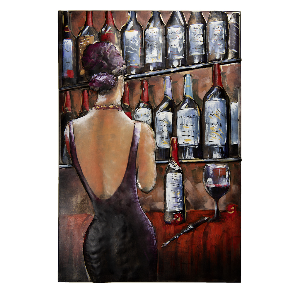[5WA0178] Wanddecoratie vrouw in bar 80x5x120 cm