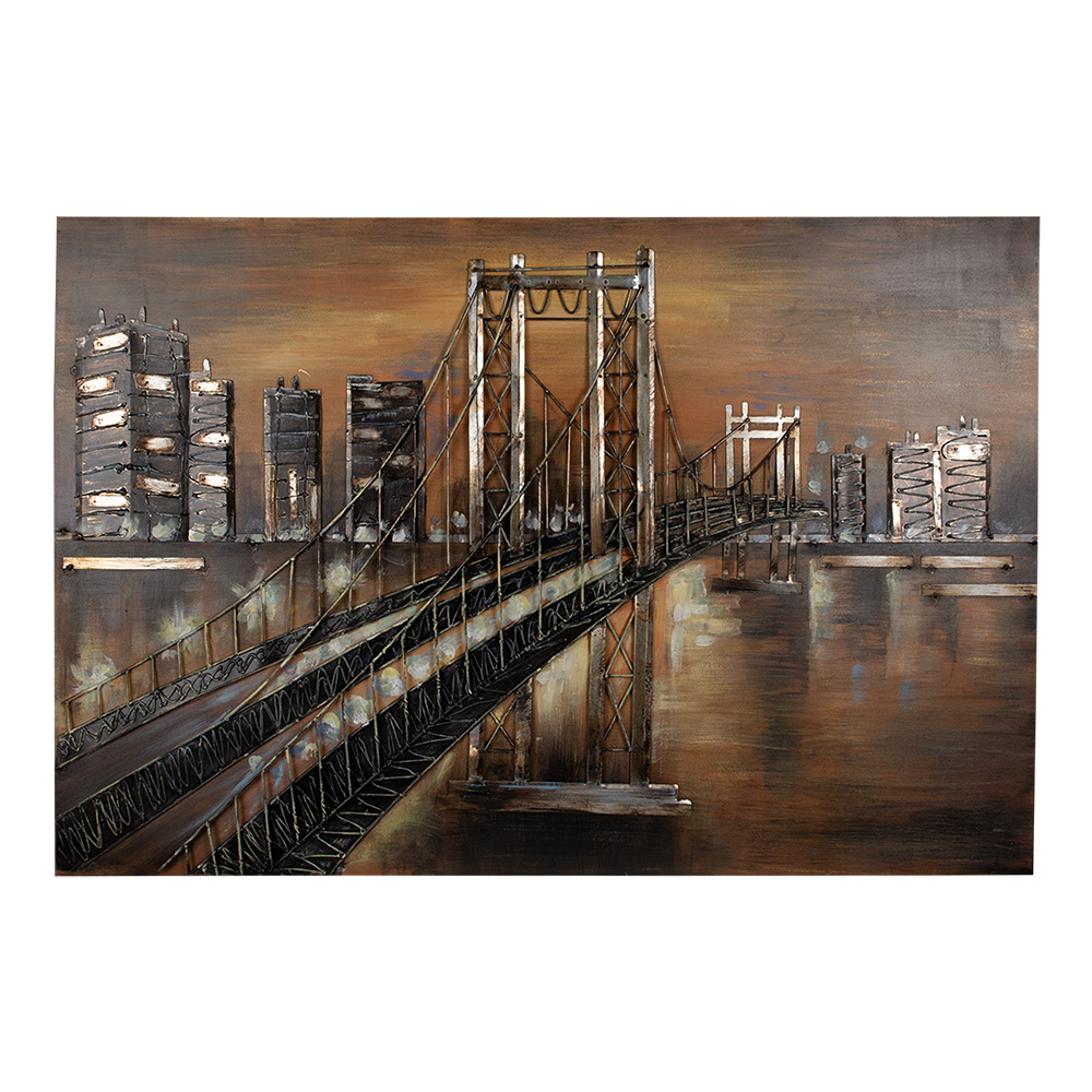 [5WA0197] Wanddecoratie skyline 120x5x80 cm