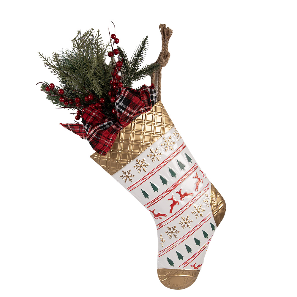 [5Y1382] Decoratie kerstsok 25x6x62 cm