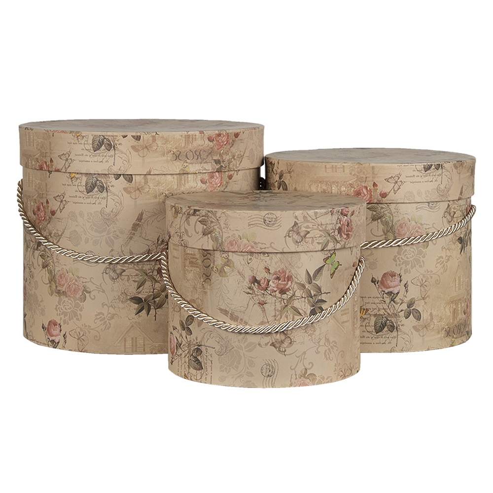 [65012] Hoedendoos (3) Ø 23x20 / Ø 20x17 / Ø 17x14 cm