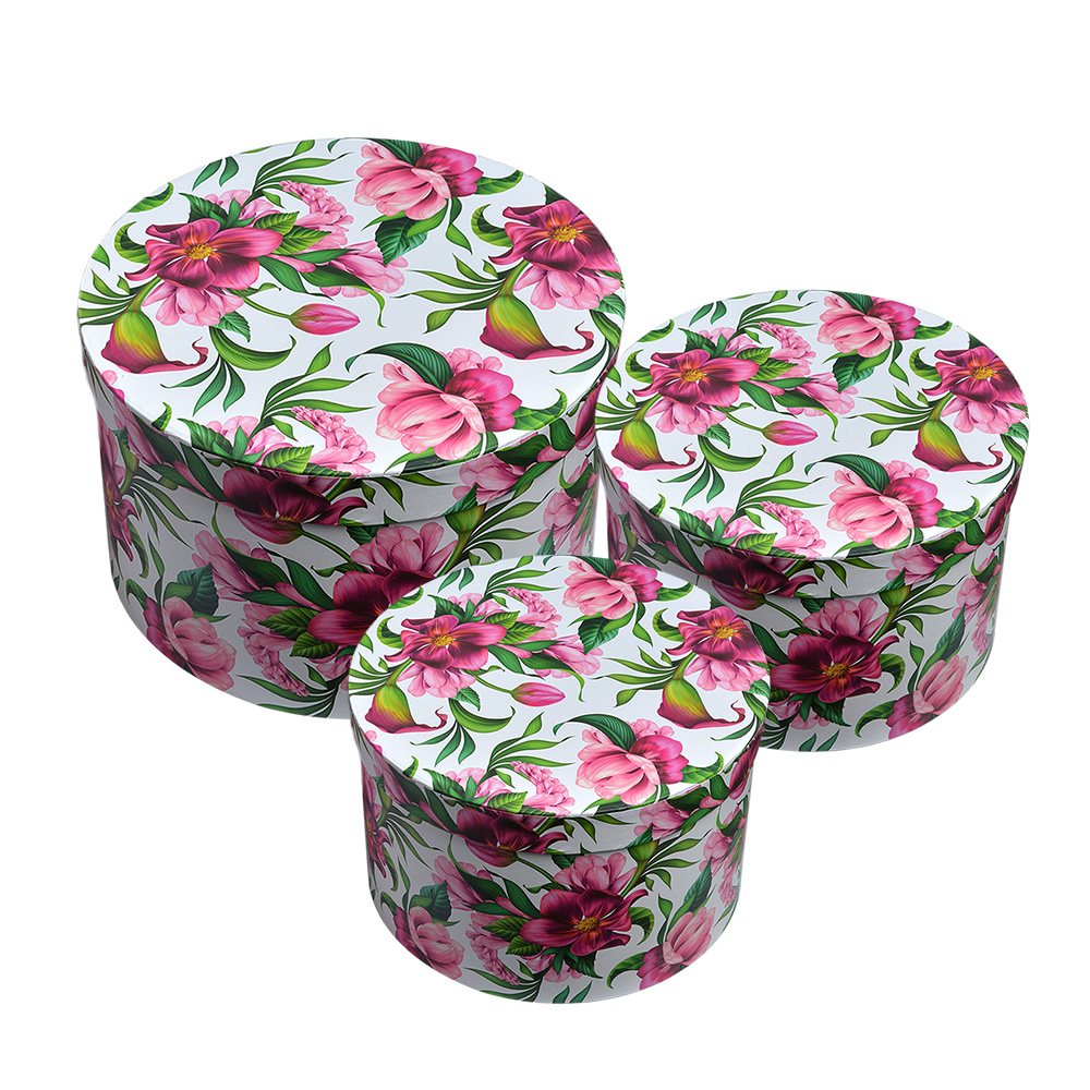 Hoedendoos (3) Ø 26x15 / Ø 22x15 / Ø 19x14 cm