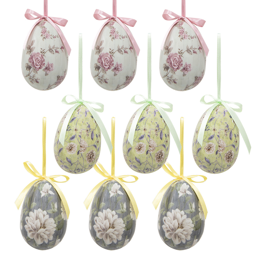 [65906] Decoratie hanger ei (set 9) Ø 5x8 cm