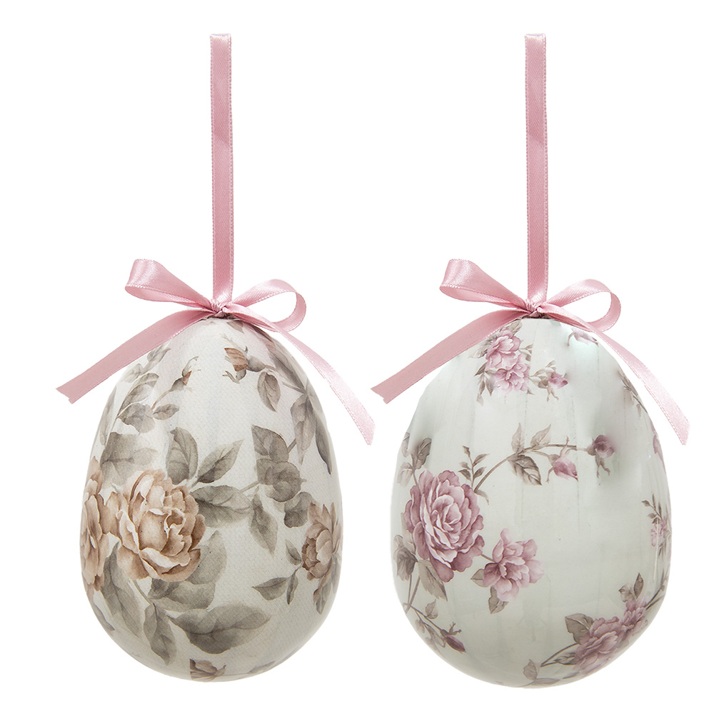 [65913] Decoratie hanger ei (set 2) Ø 9x12 cm