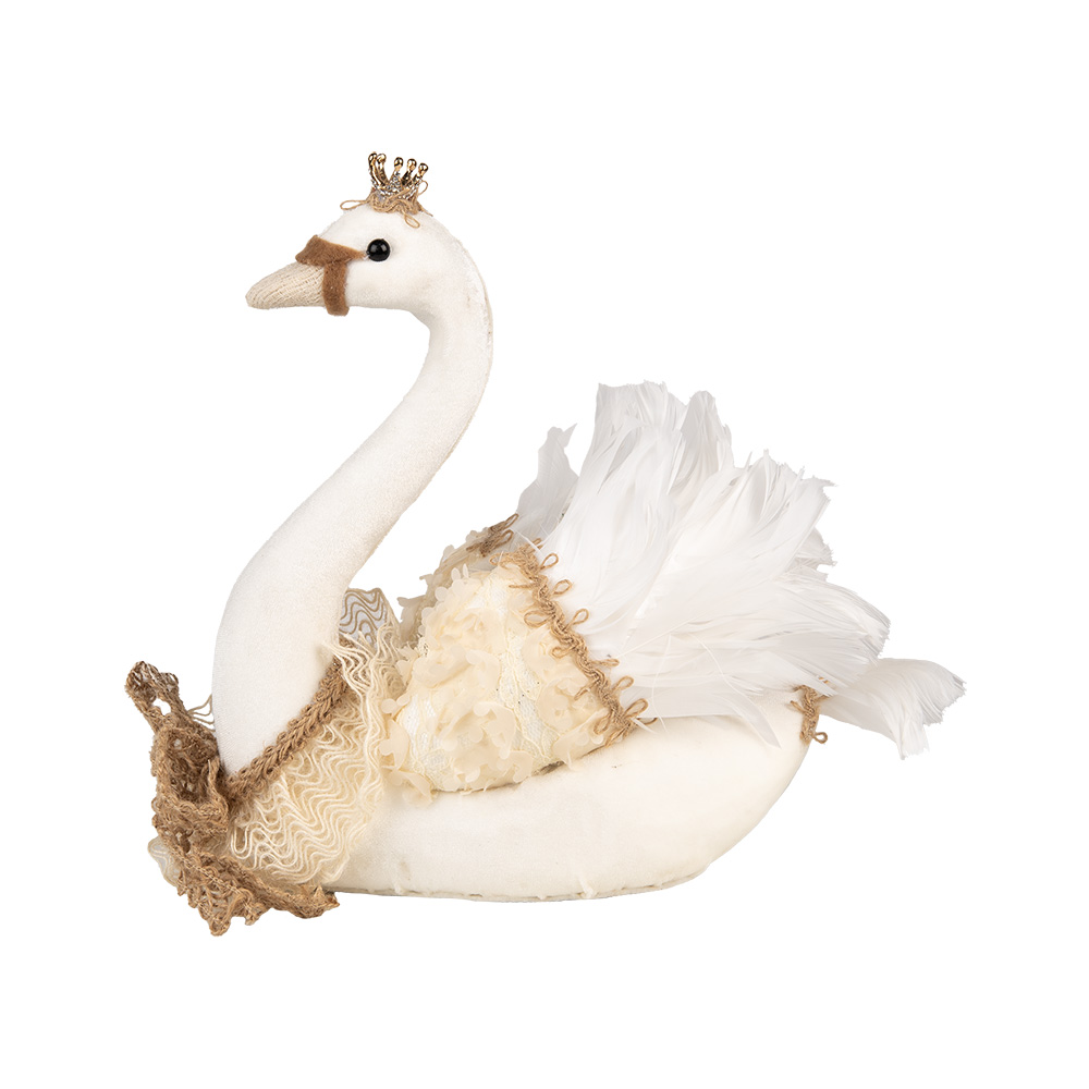 [65931] Decoratie zwaan 28x14x28 cm