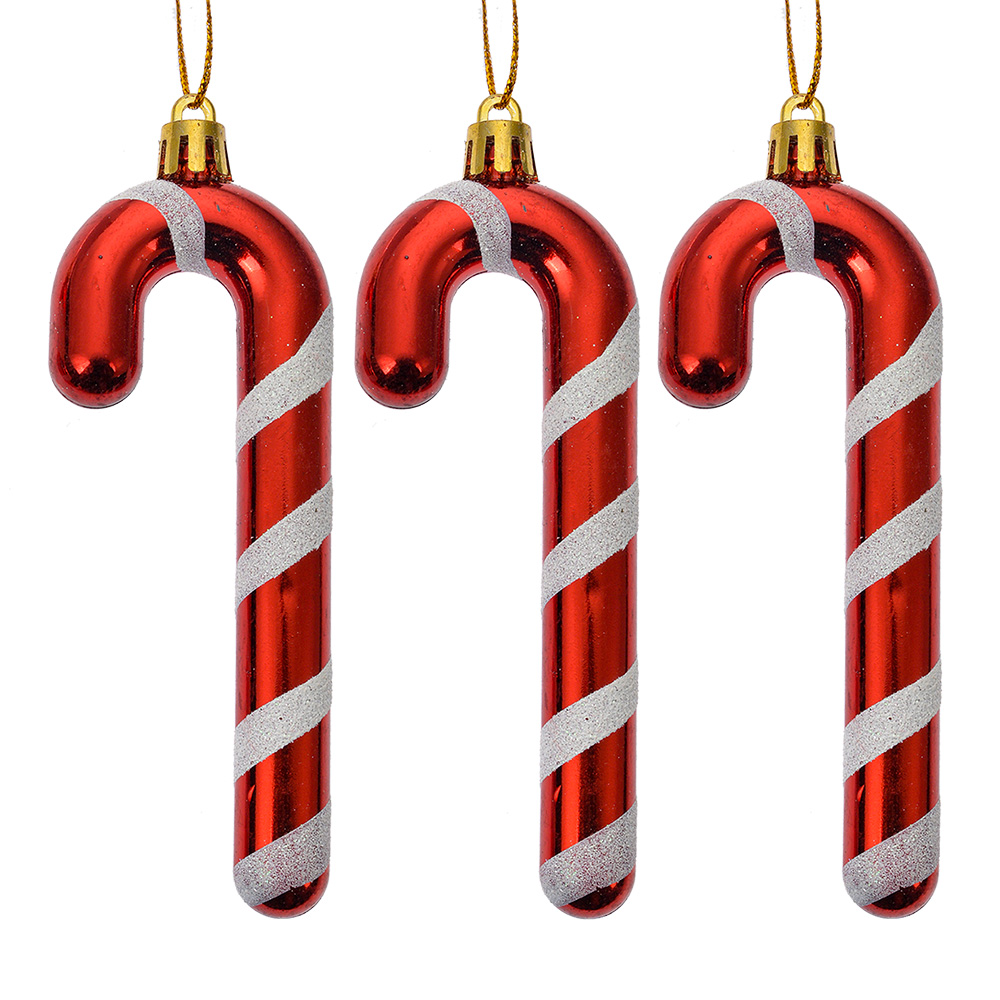 [66118] Decoratie hanger zuurstok (set van 3) 4x1x13 cm