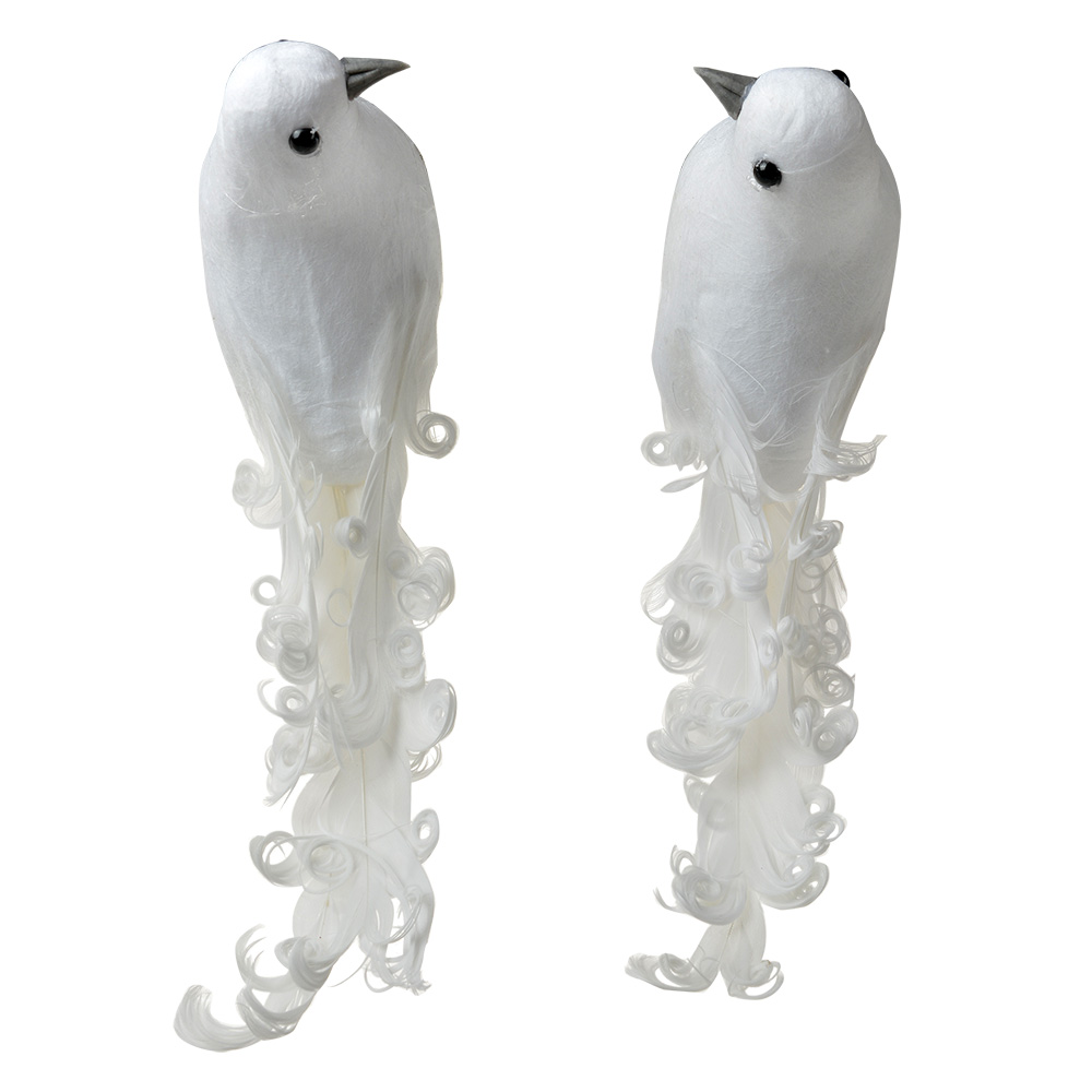 Decoratie vogel (set van 2) 19x9x10 cm