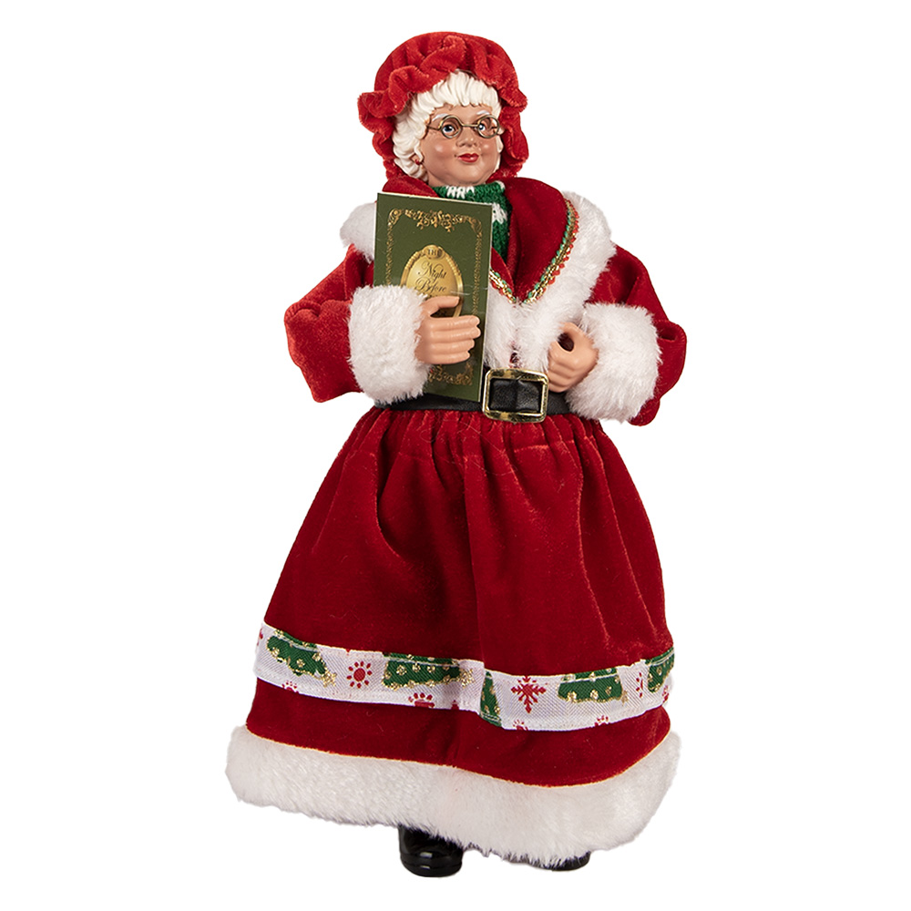 Decoratie kerstvrouw 14x10x28 cm