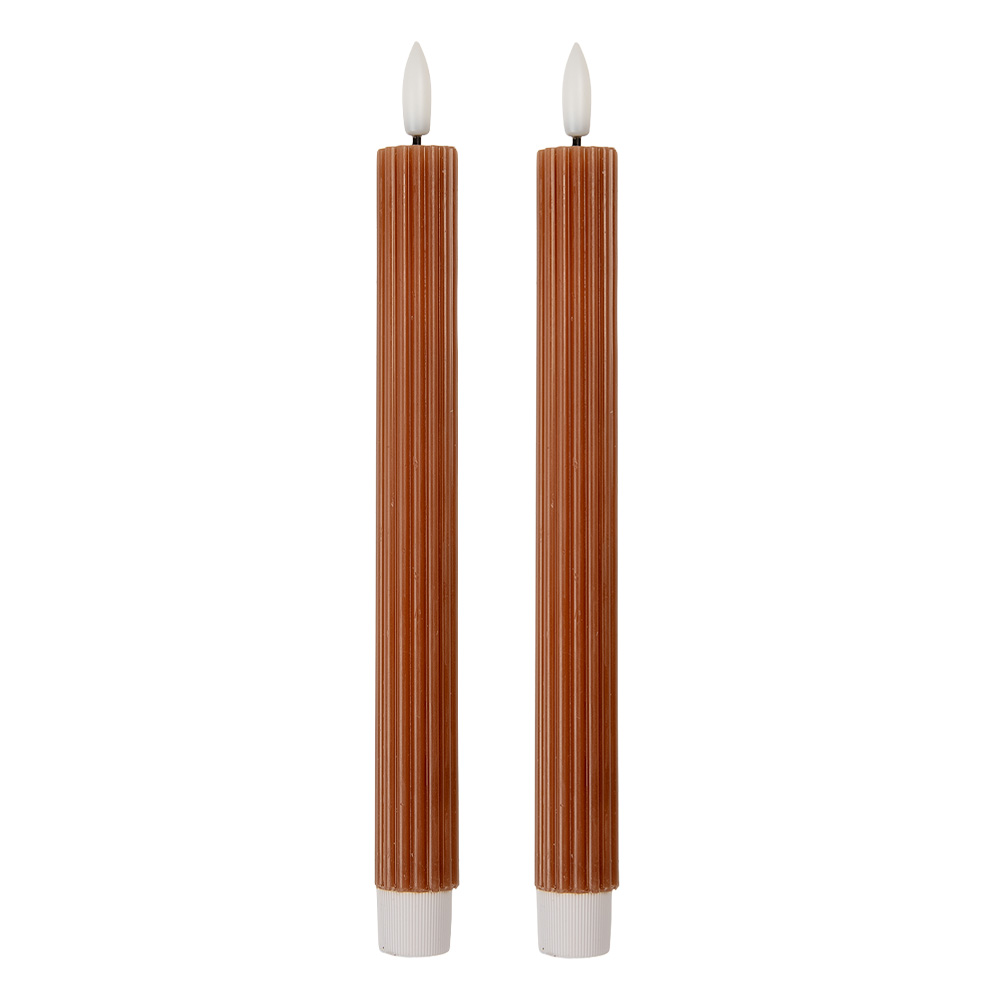 [6CA0002CH] Kaars met LED set van 2 Ø 2x25 cm / 2xAAA