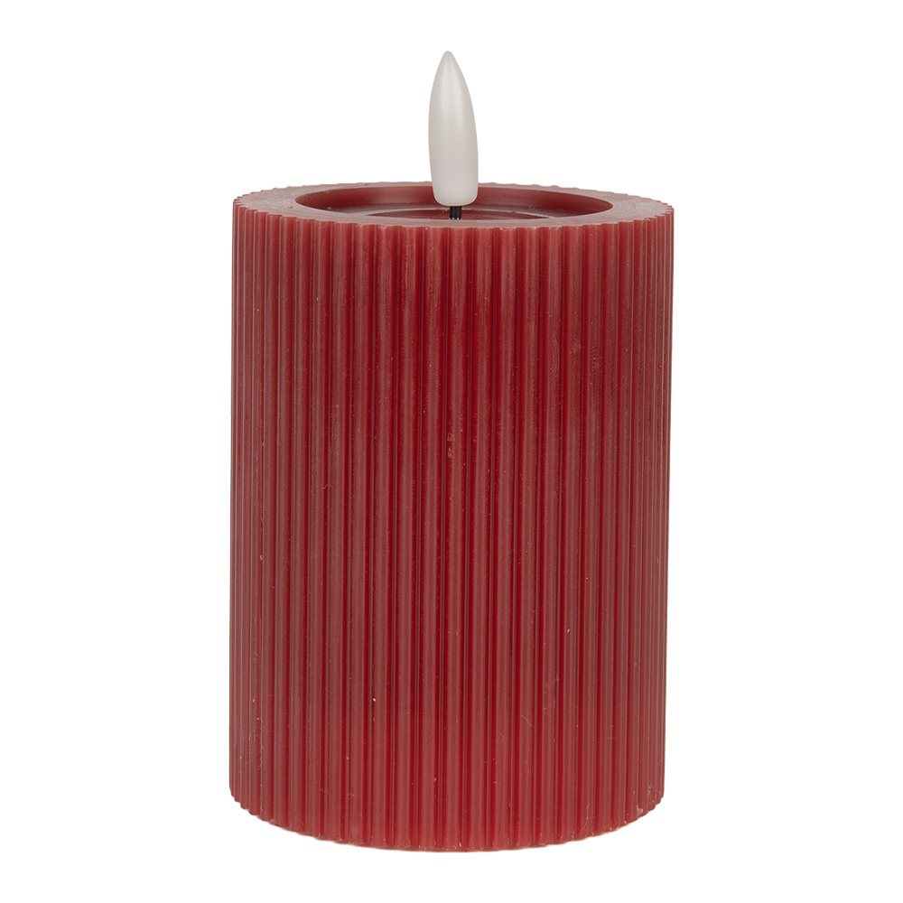 [6CA0003R] Kaars met LED Ø 8x10 cm / 2xAA